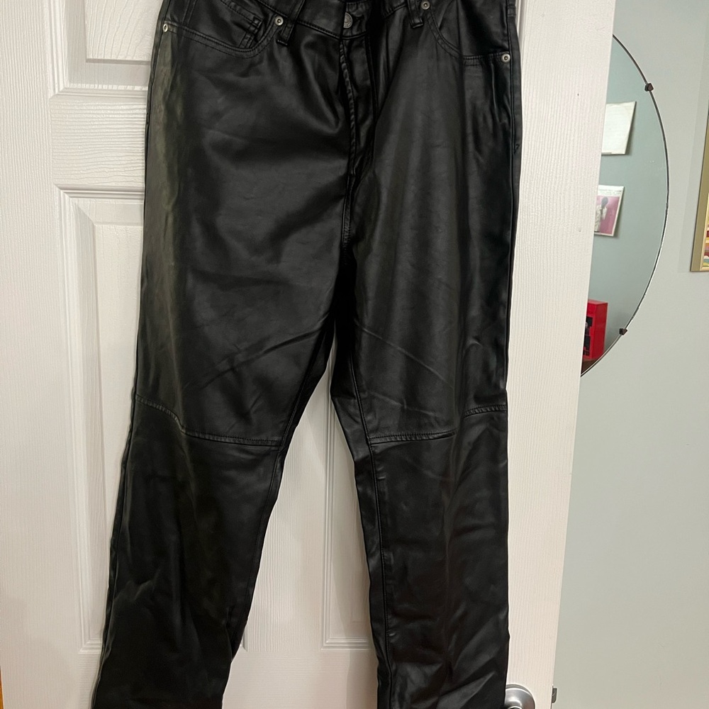 GAP Black Straight Leather Pants